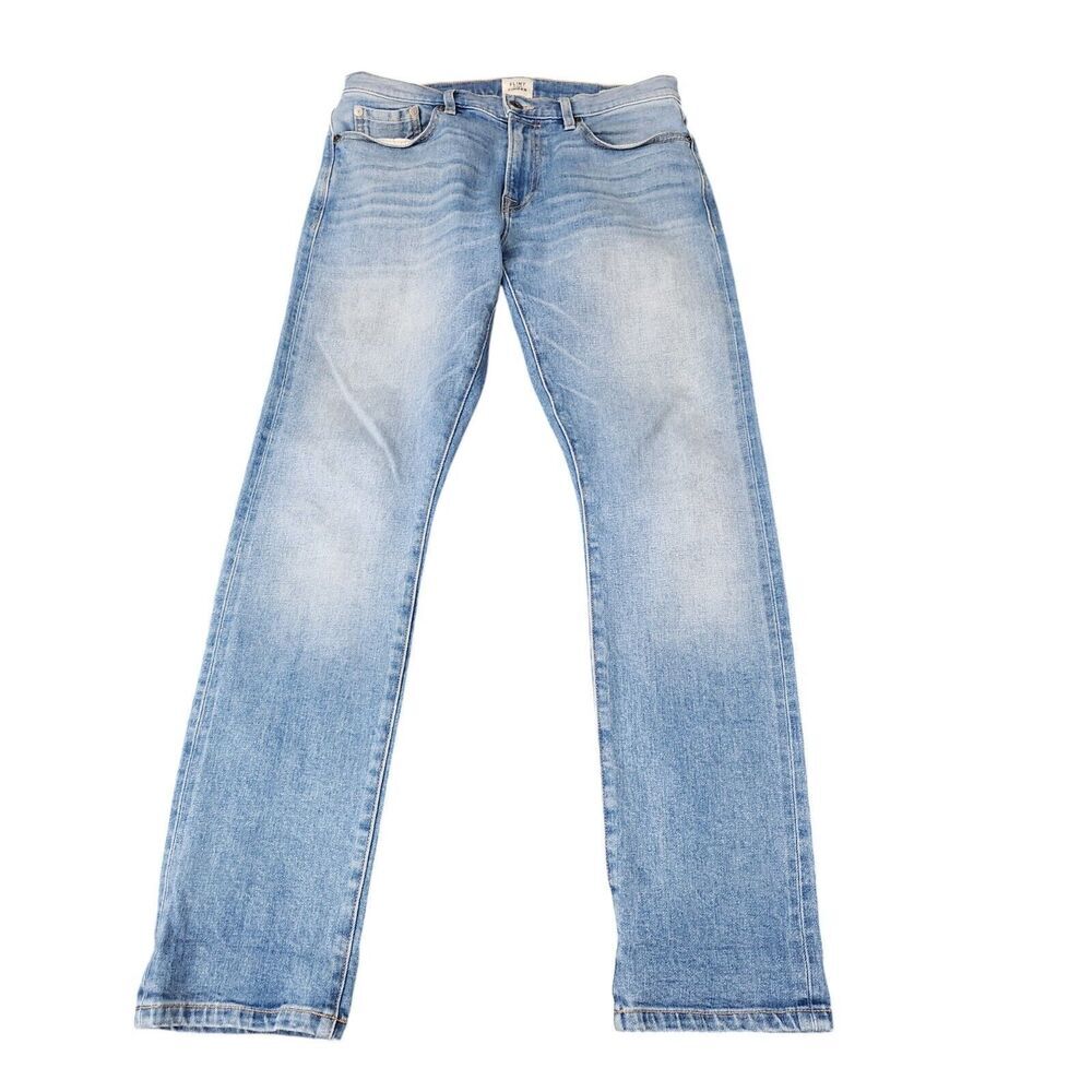 Flint and Tinder Mens Jeans 29 x 30 Blue Slim Fit Organic Cotton Stretch Denim